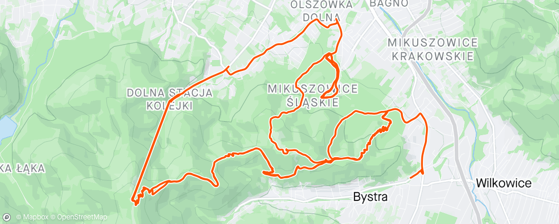 Map of the activity, Bielsko Biała Enduro trails.