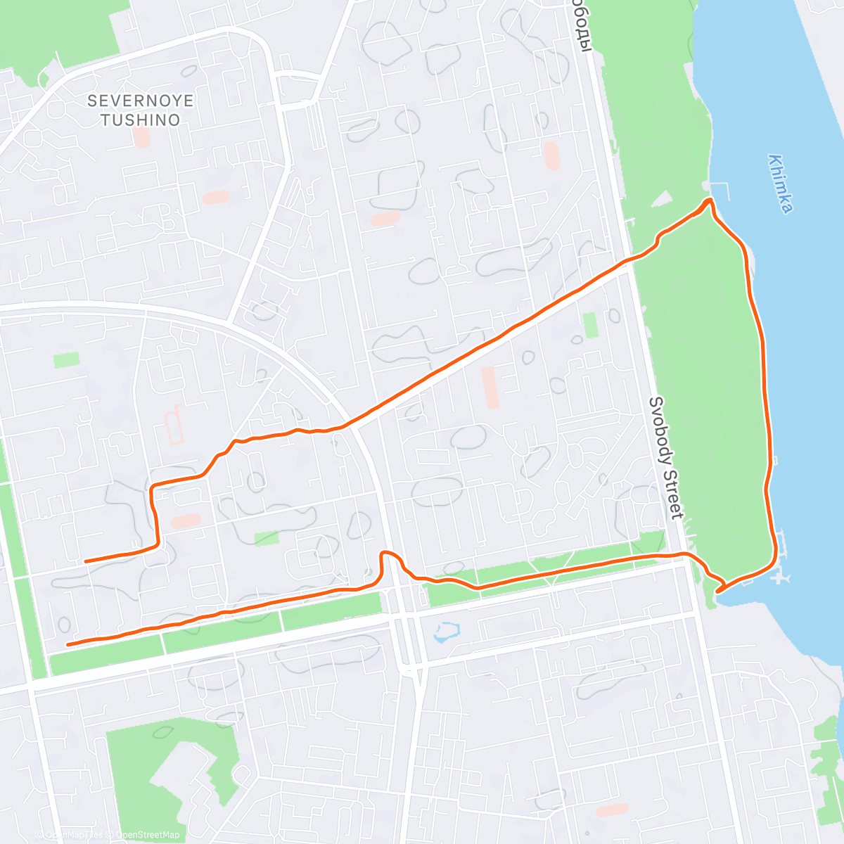 Map of the activity, Morning Run