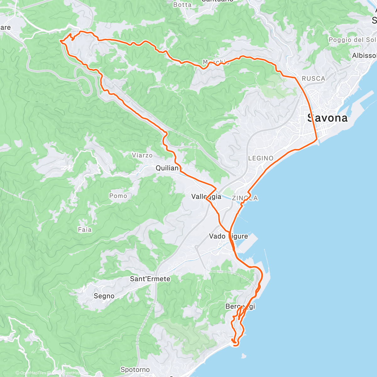 Map of the activity, Afternoon Ride