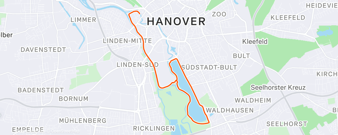 Map of the activity, Lauf am Nachmittag