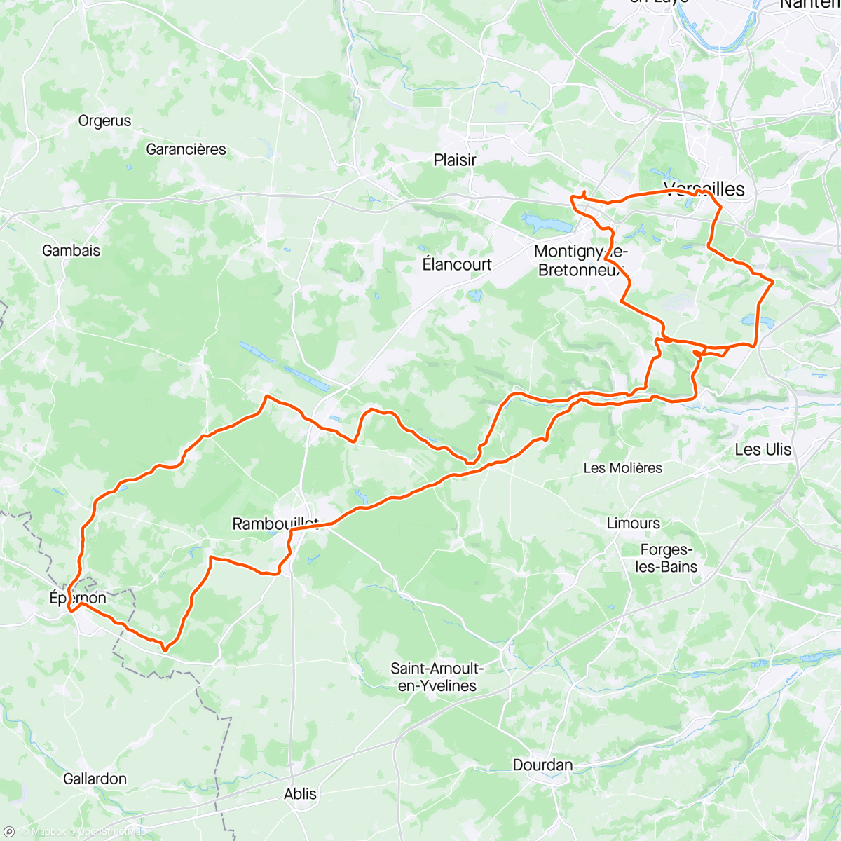 Map of the activity, Traditionnel tour à Epernon avec la team enragés