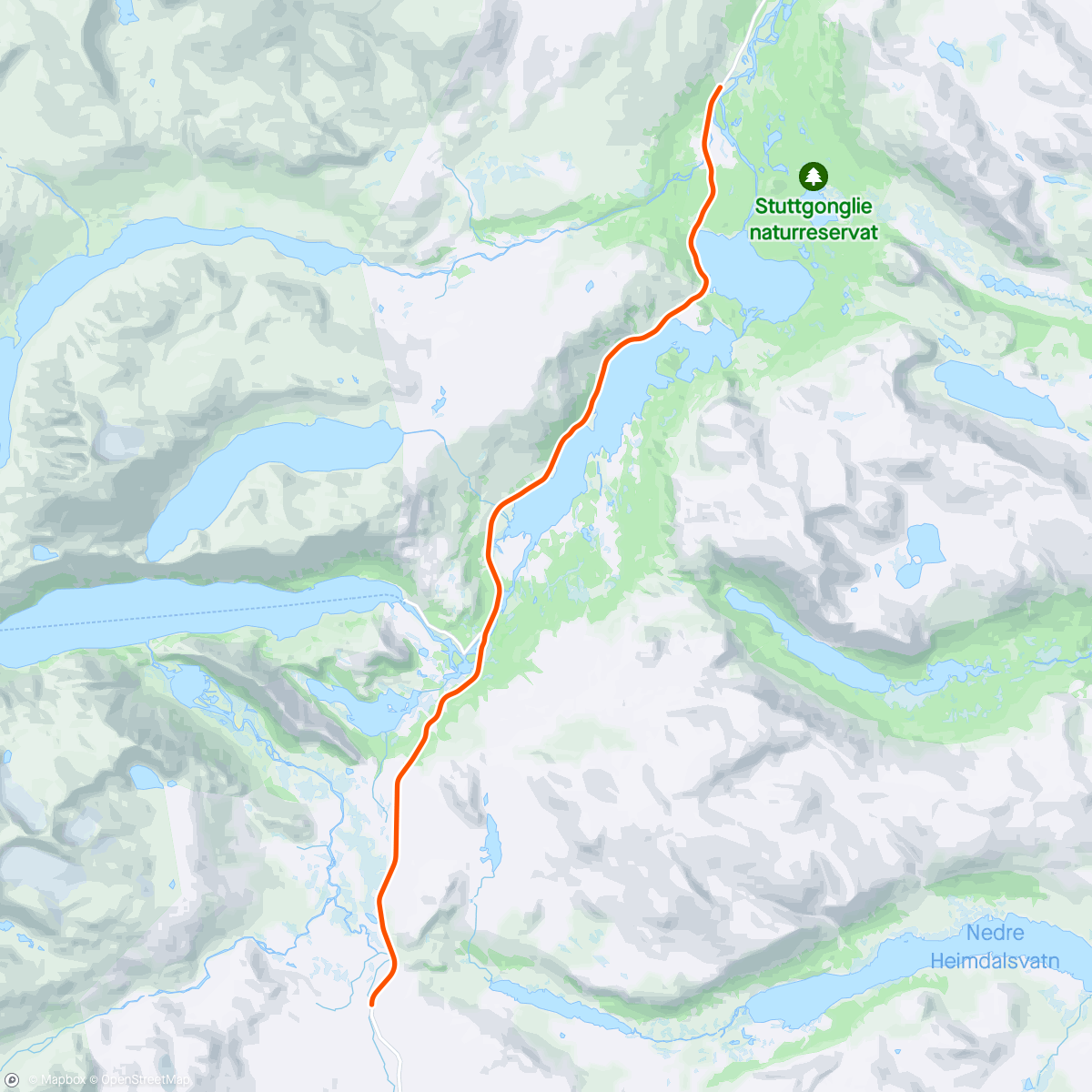 Map of the activity, ROUVY - Valdresflye to Sjodalsvatnet | Norway