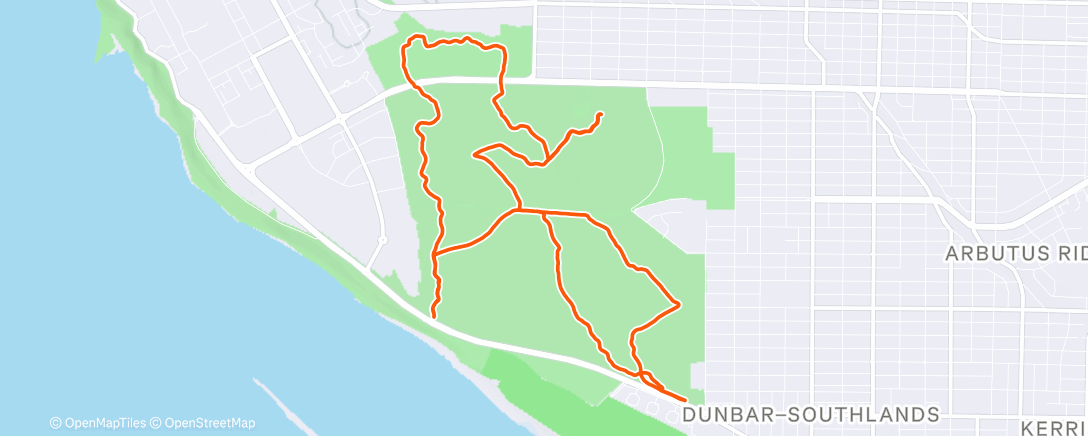 Map of the activity, Morning Trail Run