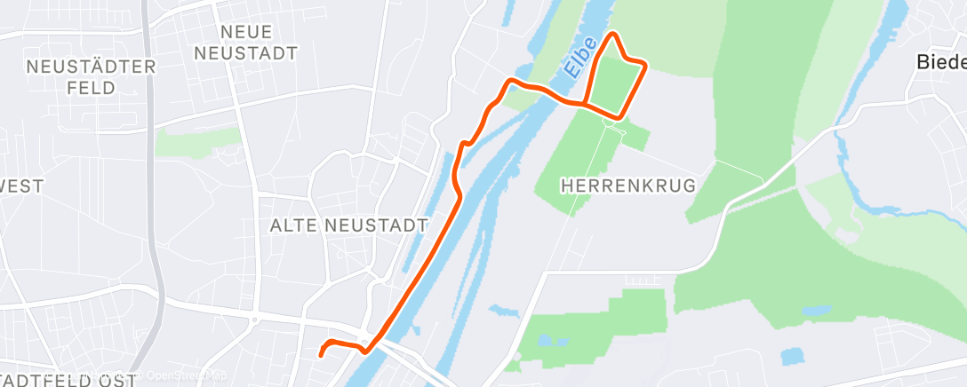 Map of the activity, Lauf am Morgen