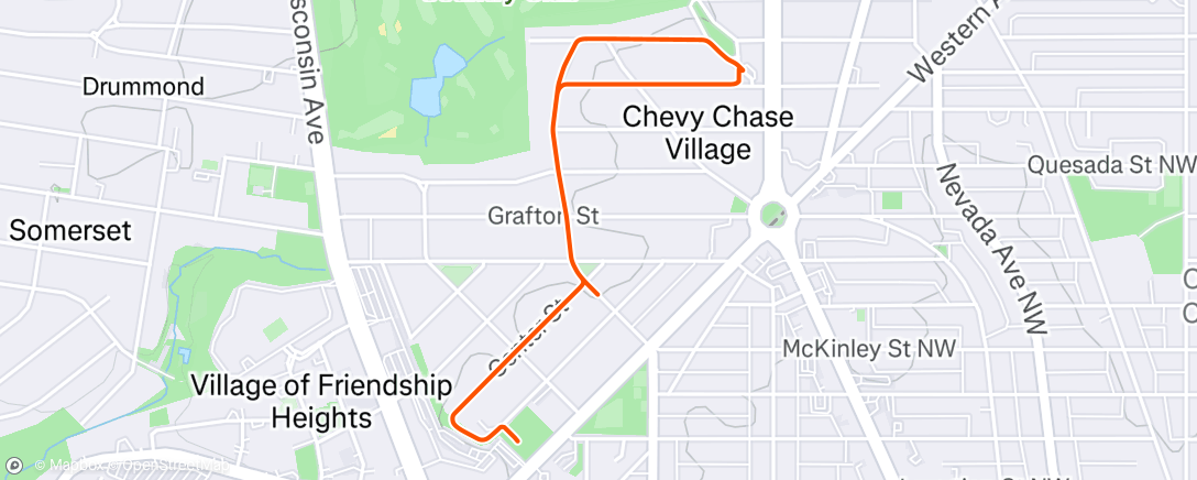 Map of the activity, Lunch Run