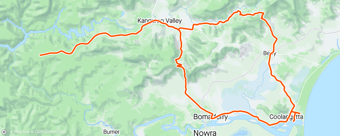 Map of the activity, Woodhill Mtn, Kangaroo Valley, Cambewarra Mtn