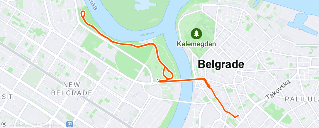 Map of the activity, Morning Run