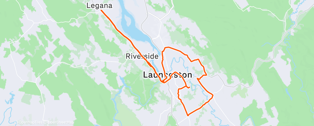 Map of the activity, Cycling