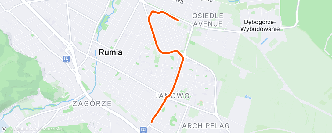 Map of the activity, Night Ride