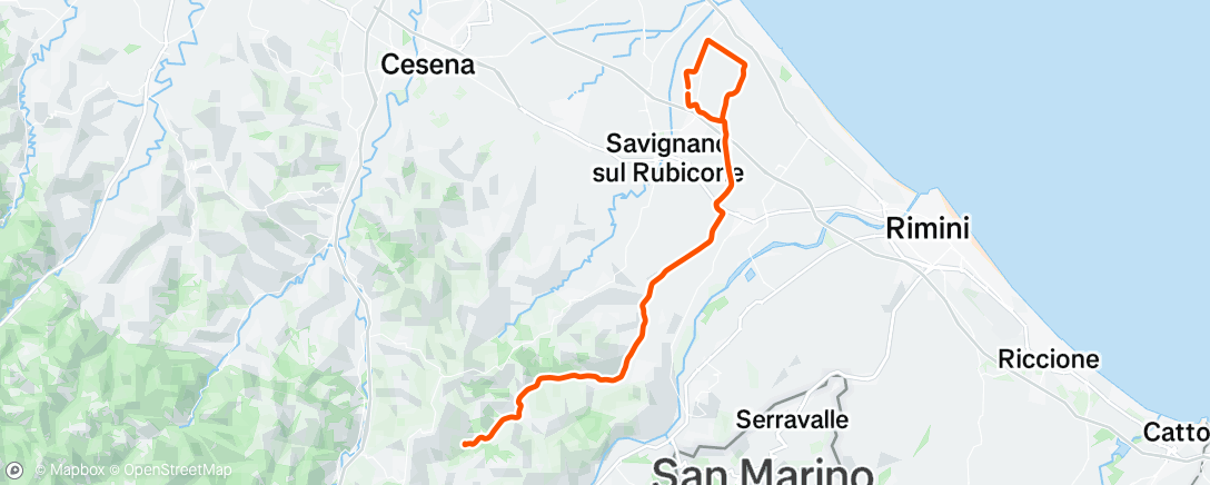 Map of the activity, Pedalata dell'ora di pranzo