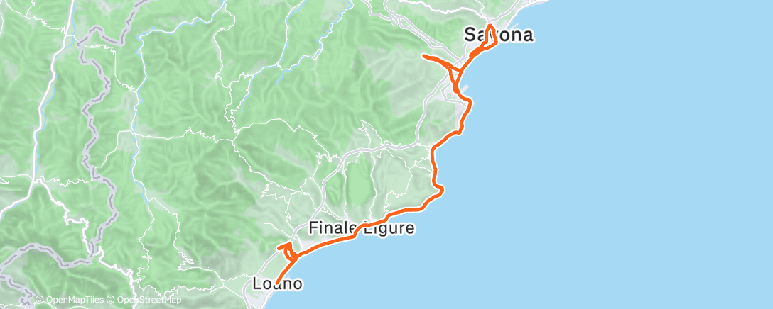 Map of the activity, Pedalata dell'ora di pranzo