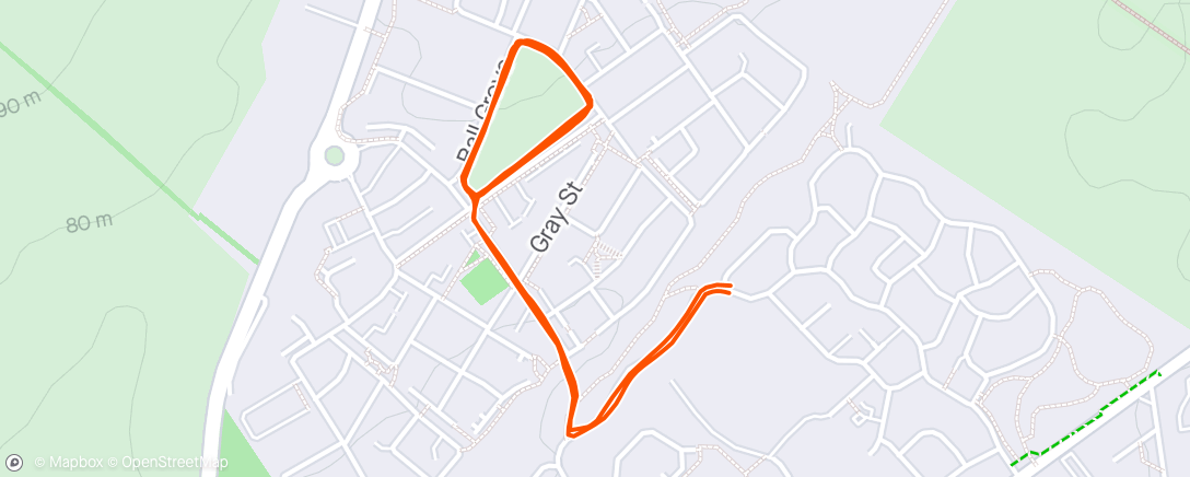 Map of the activity, Morning Interval Run