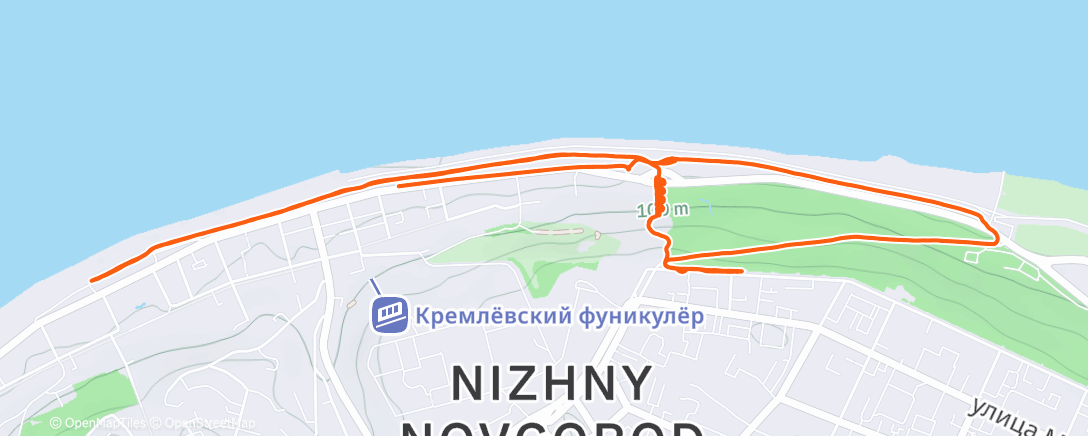 Map of the activity, Вечерний забег