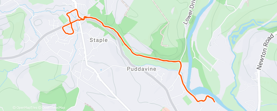 Map of the activity, Lunch Run