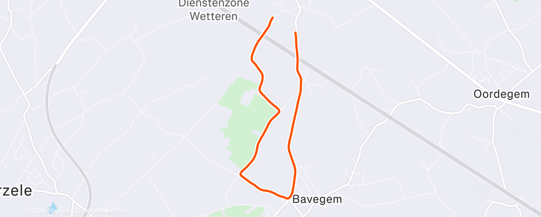Map of the activity, Ochtendsessie trailrunning