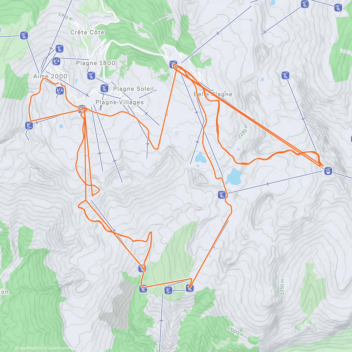 Map of the activity, Ski alpin le matin