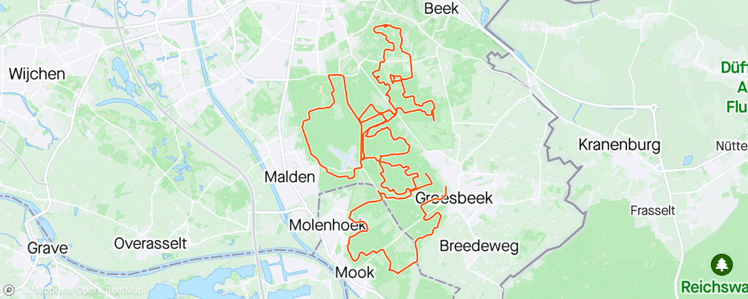 Map of the activity, Groesbeek e.o.