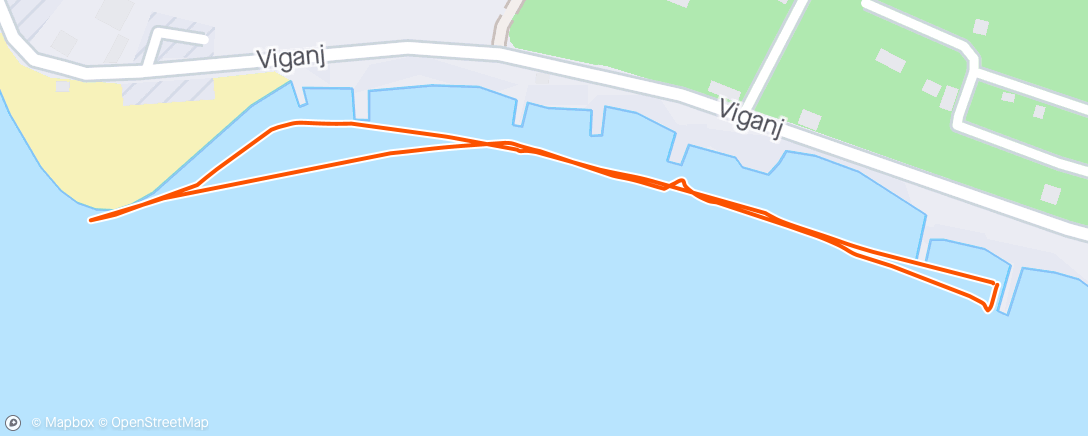 Map of the activity, Viganj Swim