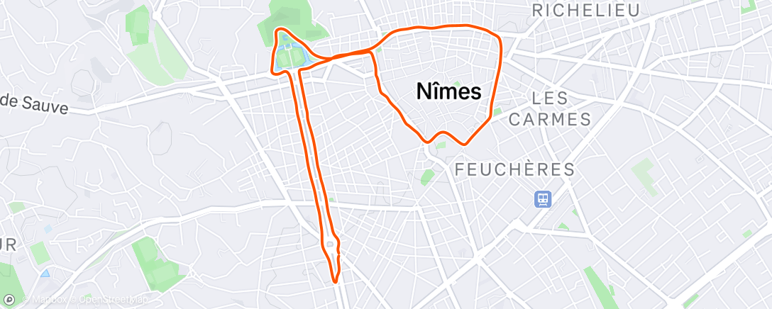 Map of the activity, Afternoon Run