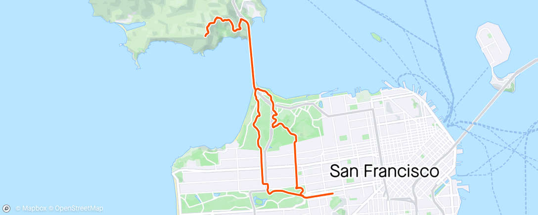 Map of the activity, Headlands WAF ride - continue the ramp