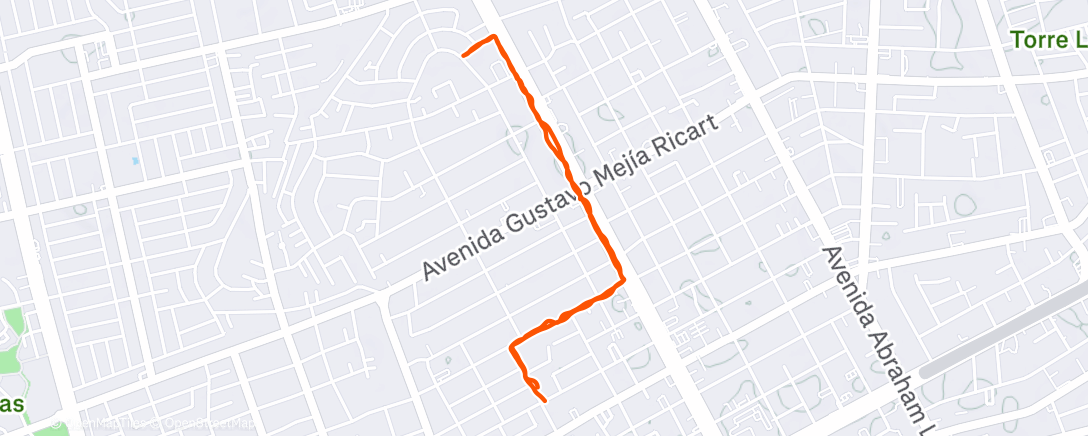 Map of the activity, Night Run