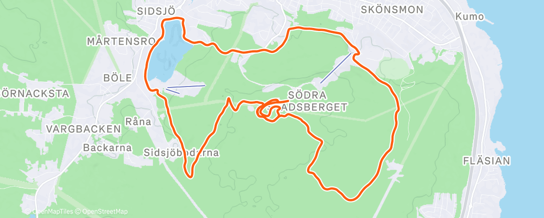 Map of the activity, Evening Nordic Ski