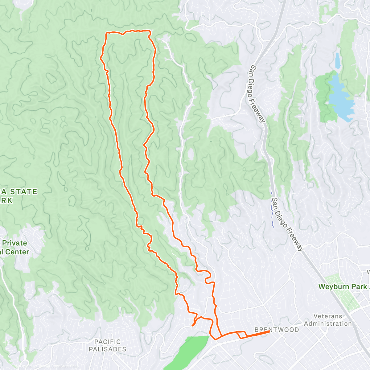 Map of the activity, Evening Ride