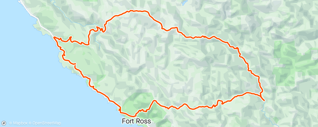 Mapa da atividade, Fort Ross climb to King Ridge