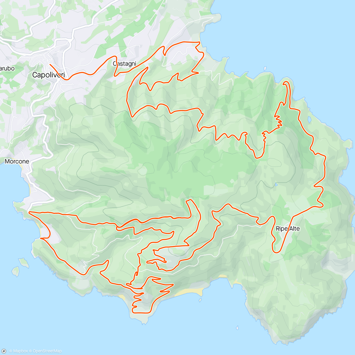 Map of the activity, Elba - monte Calamita-miniere-ripalta-straccoligno