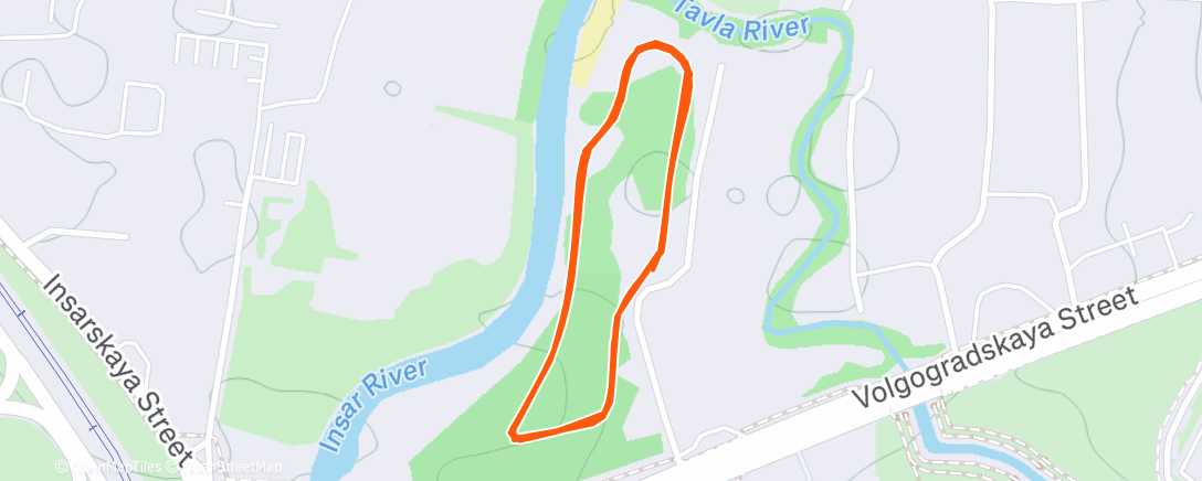 Map of the activity, Afternoon Run