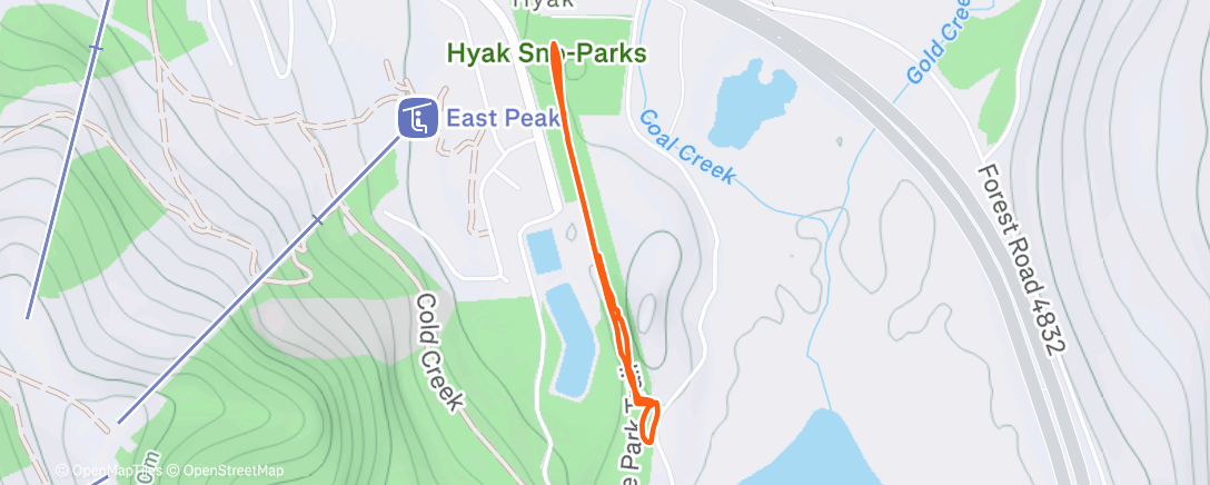 Map of the activity, Lunch Workout