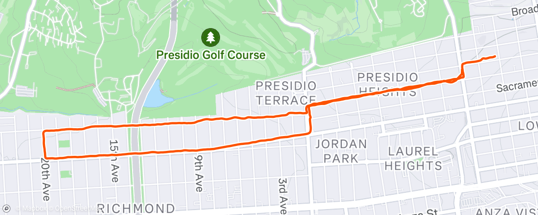 Map of the activity, Lunch Run