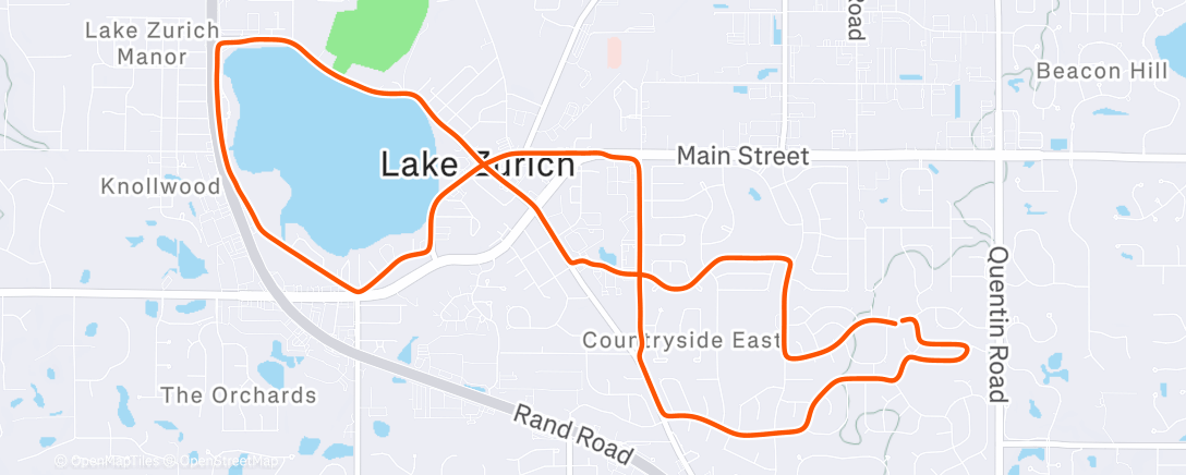 Map of the activity, Afternoon Run