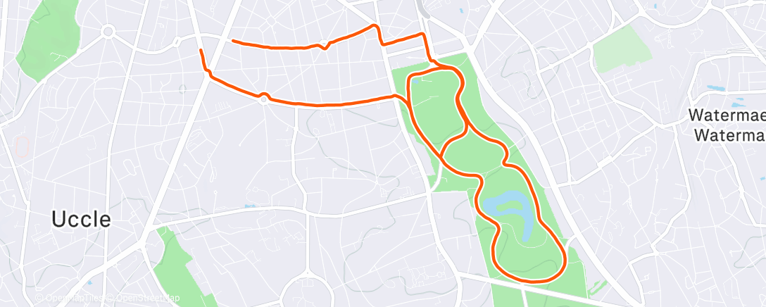 Map of the activity, Course à pied le midi