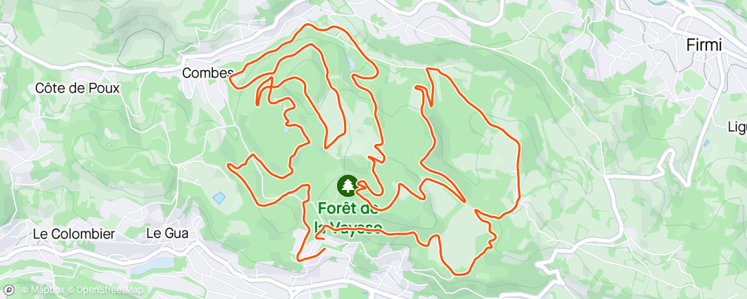 Map of the activity, Trail des terres brûlé