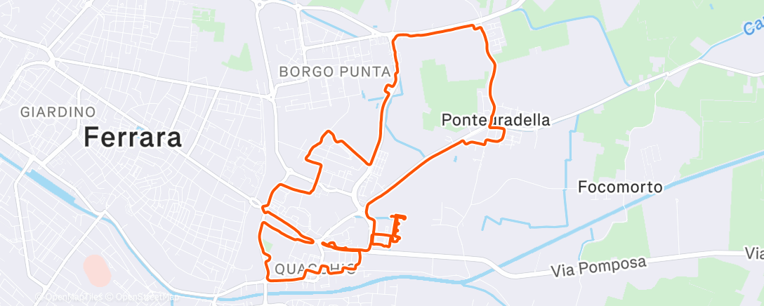 Map of the activity, Afternoon Run