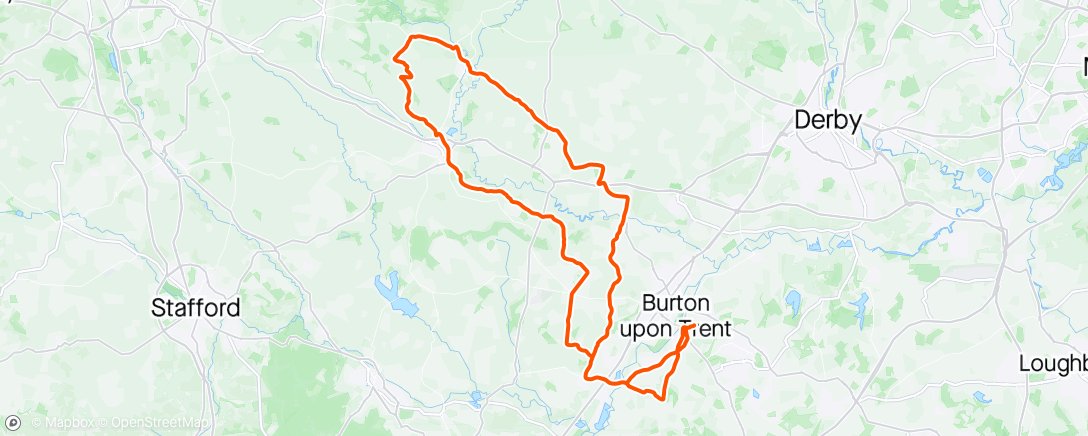 Map of the activity, Lovely ride to Denstone with Tom 👌🏻☀️