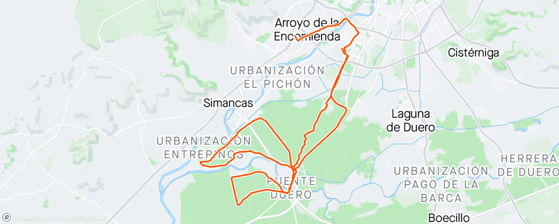 Mapa de la actividad, Bicicleta por la tarde