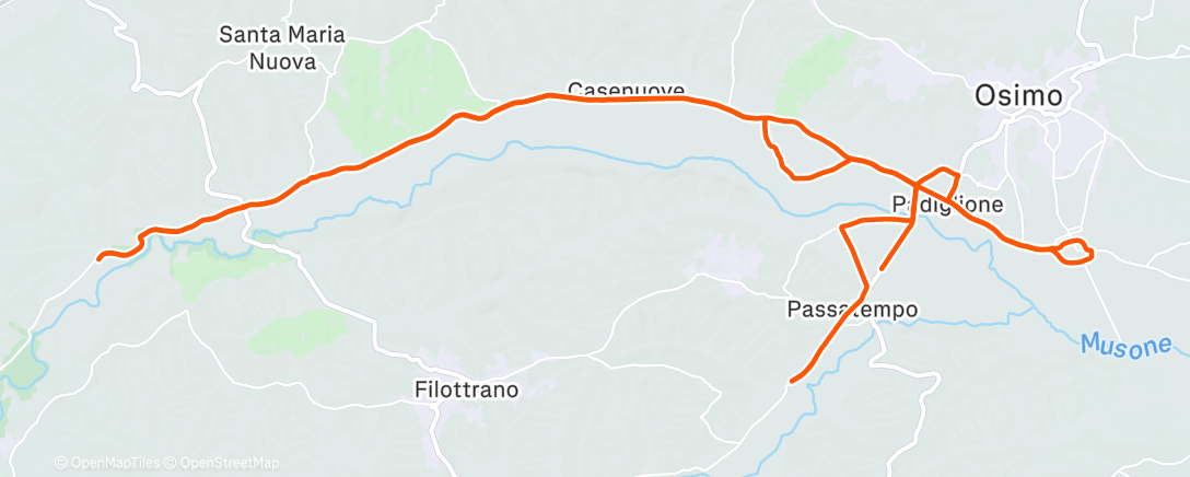 Map of the activity, Lunch Ride