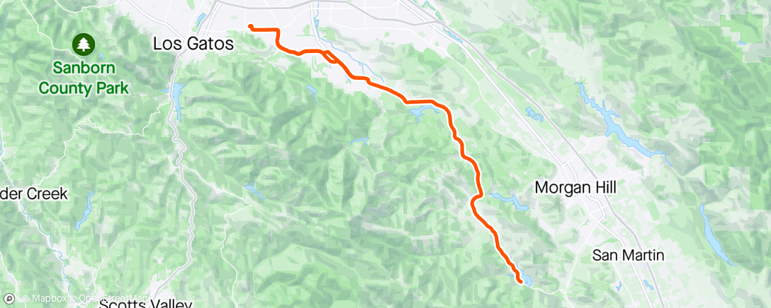 Map of the activity, Morning E-Bike Ride to Uvas