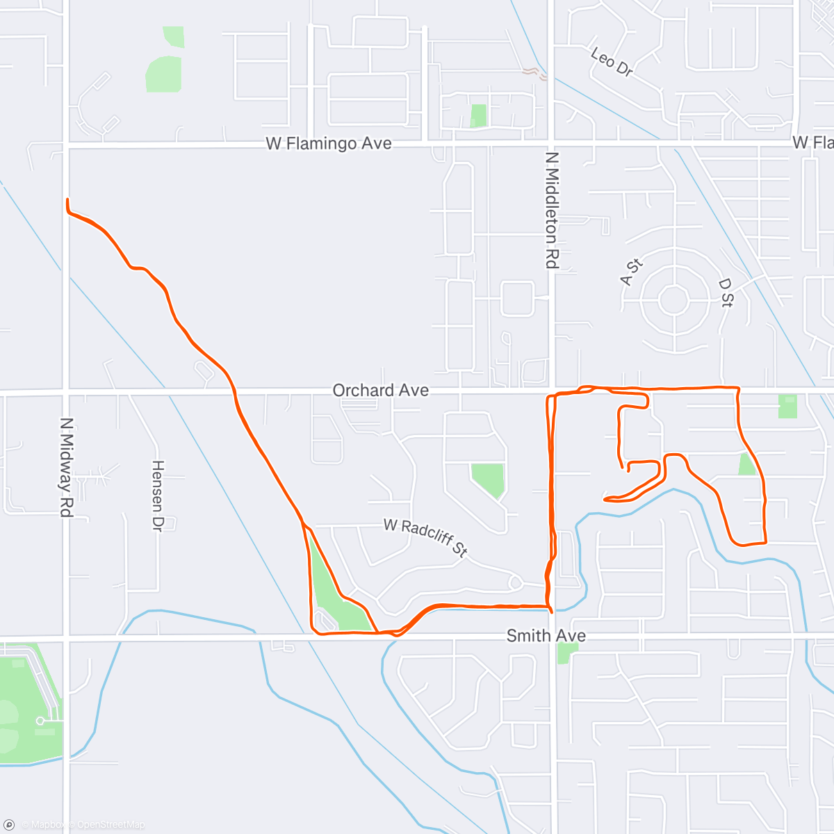 Map of the activity, Evening Run
