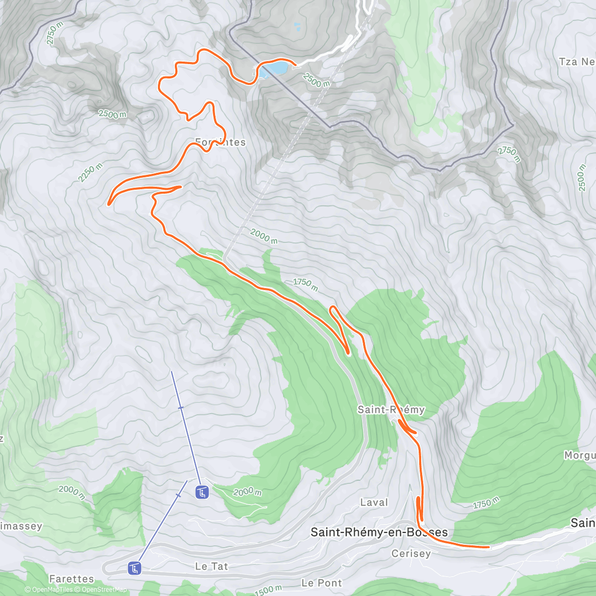 Map of the activity, ROUVY - RV242 Colle Gran S. Bernardo Italy downhill