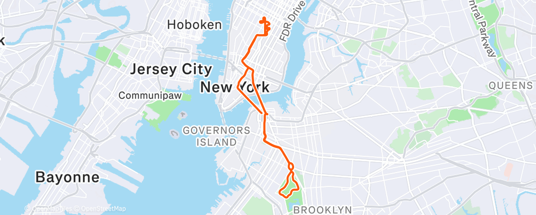 Map of the activity, Zwift - 251231 - 15min @ 60rpm on No Sleep Till Brooklyn in New York