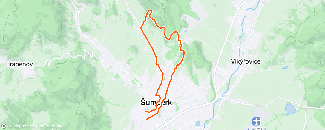 Map of the activity, Afternoon Run