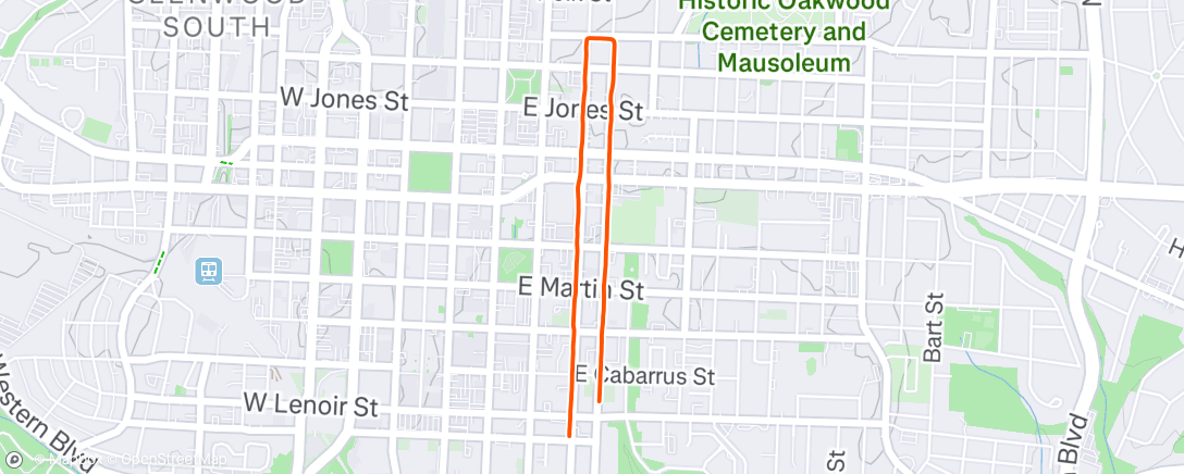 Map of the activity, Evening Run