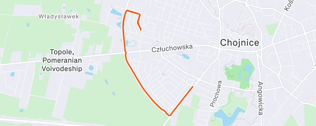 Map of the activity, Night Run