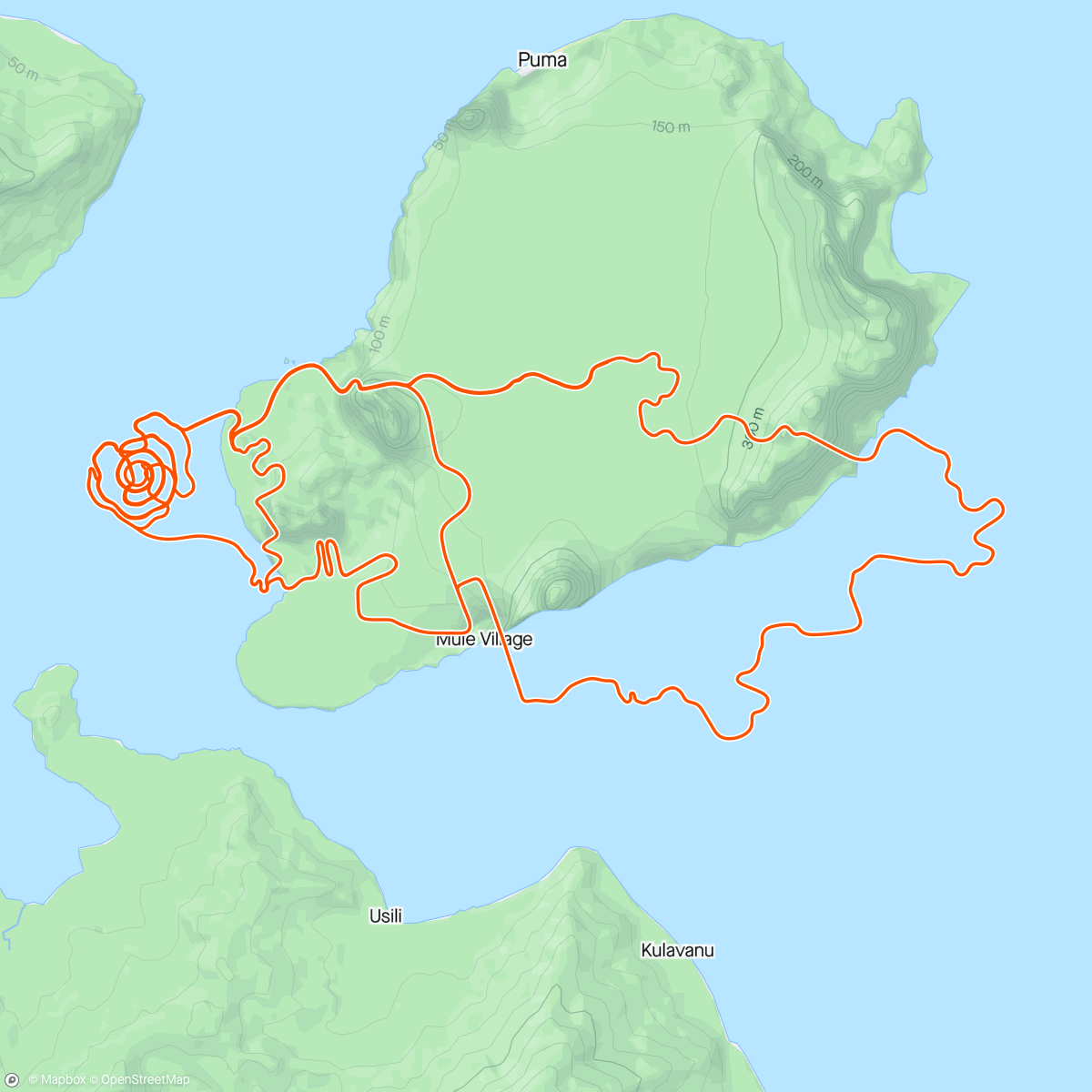 Карта физической активности (Zwift - Purple Unicorn on Spiral into the Volcano in Watopia)