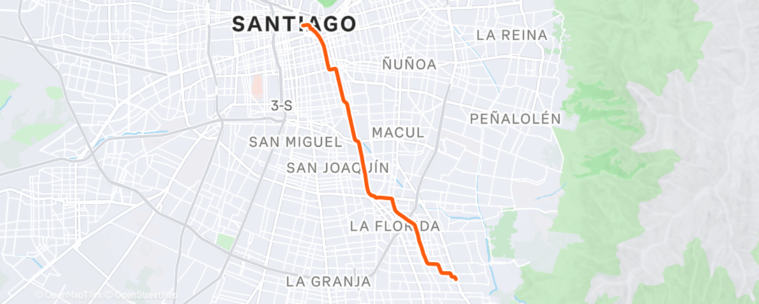 Map of the activity, Vuelta ciclista vespertina