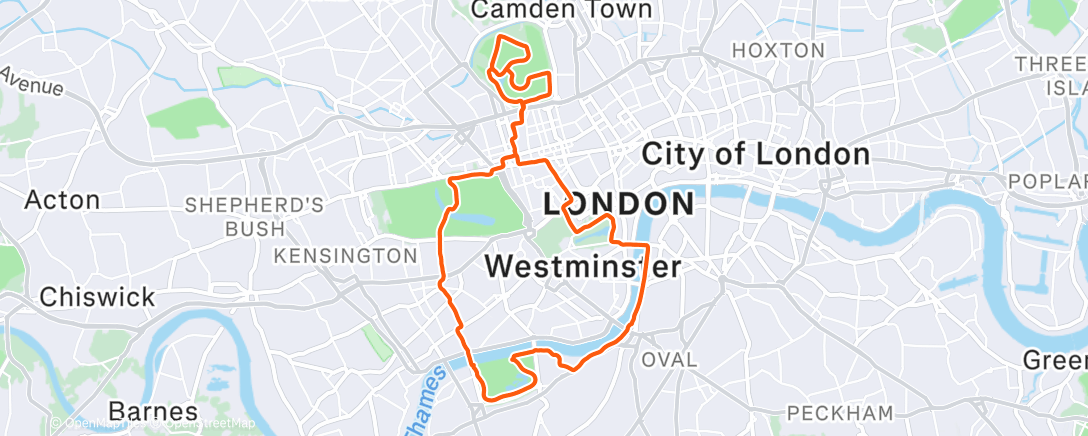 Map of the activity, Tracksmith ⛪️