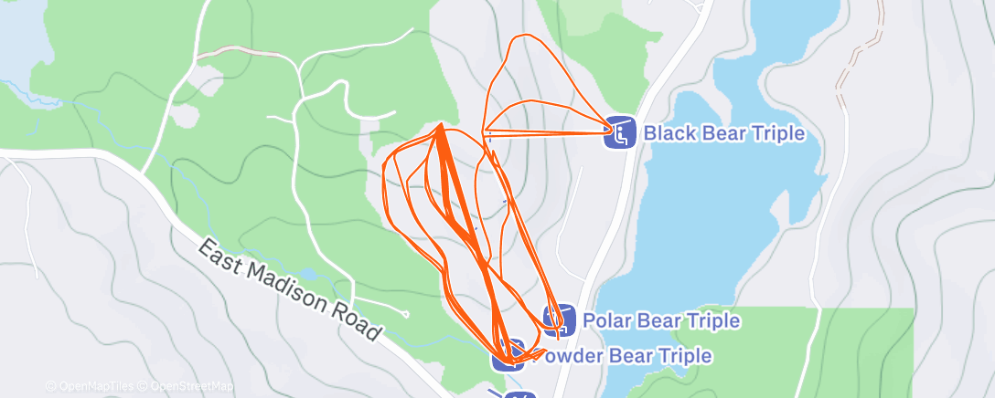 Map of the activity, Slopes - A day snowboarding at King Pine Ski Area